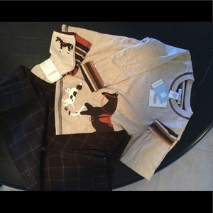 NWT Janie/Jack sz 3 boy shirt/socks. Like new pant